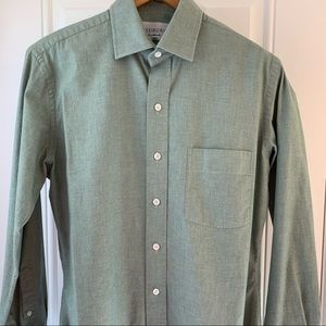 LEDBURY MENS BUTTON DOWN SHIRT 15.5”/33.5” SAGE GREEN